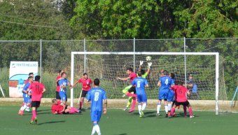 Στιγμιότυπο από το νικηφόρο παιχνίδι του Ηρακλή Θυμιανών με 5-1 επί του Ποσειδώνα Καρδαμύλων, για την προτελευταία αγωνιστική της Α’ Κατηγορίας. Φωτό: www.iraklis1958.gr