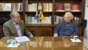 Ο Γιάννης Χονδρέλλης με τον Γιώργο Μαστοράκη