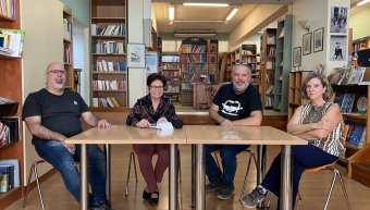 Από αριστερά: Δημήτρης Αντωνόγλου, Ευγενία Κώττη, Γιάννης Βούλγαρης, Εύη Μαυρώνη 