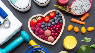 φρούτα, καρδιά, γυμναστική, υγιεινή διατροφή