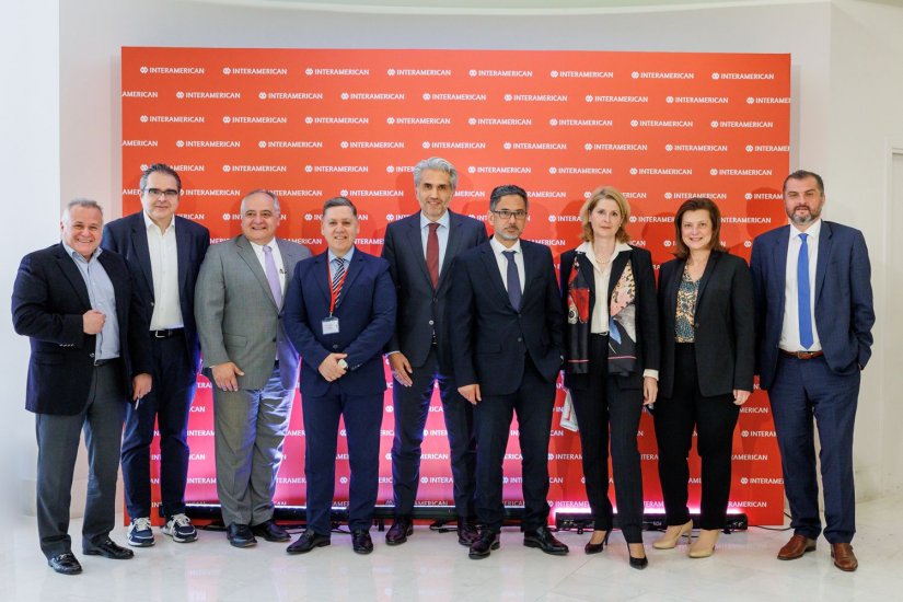 Από τη διοικητική ομάδα της Interamerican - από αριστερά: Ανδρέας Φιαμέγκος - Διευθυντής Νομικής Υπηρεσίας, Πάνος Κούβαλης - Tribe Leader, Mobility & Convenience, Γιώργος Βαλαής - Γενικός Διευθυντής Βοηθείας, Λευτέρης Κυριακάκης - Corporate Strategy Leade
