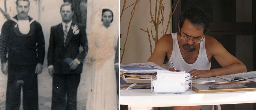 Στην αριστερή φωτό οι γεννήτορες την ημέρα του γάμου τους και στη δεξιά όταν όλα γράφονταν με το χέρι