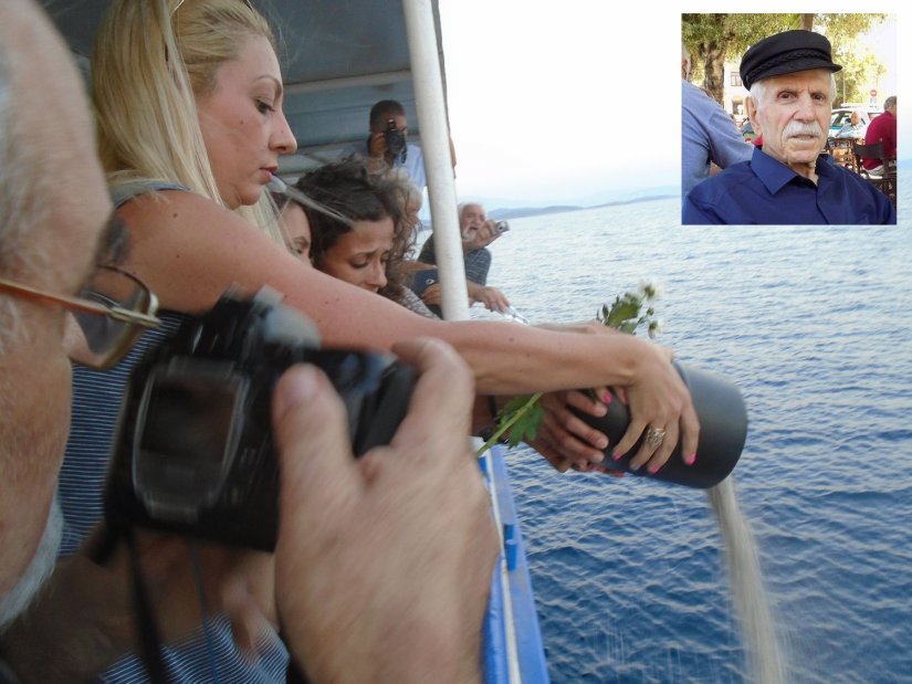 Η στάχτη του Φάνη Φαντέμη σκορπίστηκε στη θάλασσα των Οινουσσών Η στάχτη του Φάνη Φαντέμη σκορπίστηκε στη θάλασσα των Οινουσσών