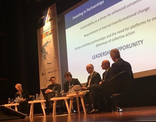 Στιγμιότυπο από το συνέδριο που συνδιοργάνωσαν το Δίκτυο CSR HELLAS και το Συμβούλιο ΣΕΒ για τη Βιώσιμη Ανάπτυξη