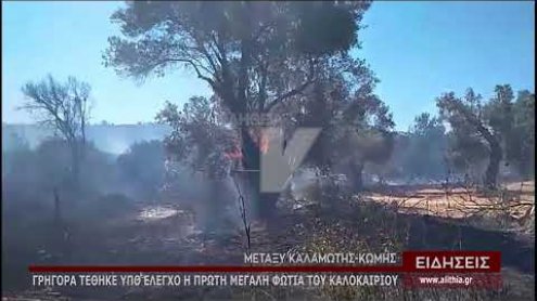 Πυρκαγιά μεταξύ Καλαμωτής - Κώμης Πυρκαγιά μεταξύ Καλαμωτής - Κώμης