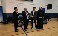 Από αριστερά διακρίνονται οι Κώστας Γωνιάς, Δημήτριος Μουτάφης, Χρήστος Κουίμάνης και π. Βασίλειος Λούρος, Φωτογραφία: Αναμνήσεις / Δημήτρης Τσάκας.