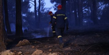 Η φωτιά έχει περιοριστεί ανάμεσα σε Κατάβαση και σε ύψωμα βορείως του Πιτυους