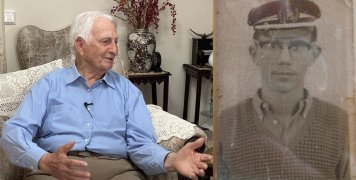 Αριστερά ο Διομήδης Μακάς και δεξιά ο Δημήτρης Φρεζούλης σε νεαρή ηλικία με πηλίκιο