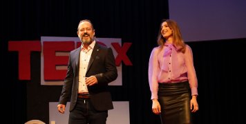 Νικόλας Κουρτζής και Φωτεινή Φρροκάι, οι διοργανωτές του 1ου TEDx Chios