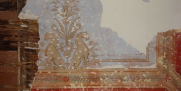 5.	Λεπτομέρεια οροφογραφίας από το βορειοδυτικό δωμάτιο του ισογείου.