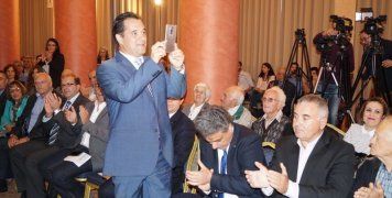 Λίγο πριν την ομιλία Άδ. Γεωργιάδη στο ξενοδοχείο "Χανδρής" της Χίου