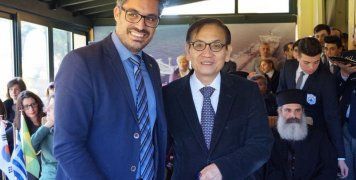 Ο Μιχάλης Μπελέγρης με τον Πρέσβη της Ν. Κορέας